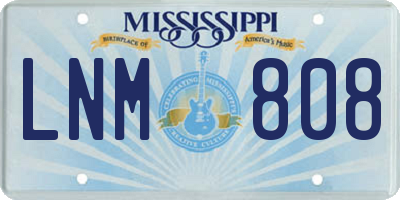 MS license plate LNM808