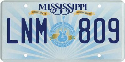 MS license plate LNM809