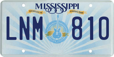 MS license plate LNM810