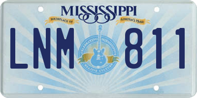 MS license plate LNM811