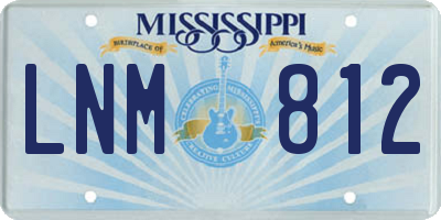 MS license plate LNM812