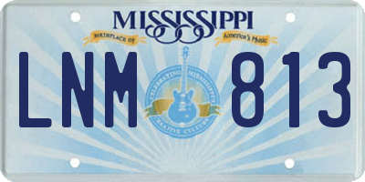 MS license plate LNM813