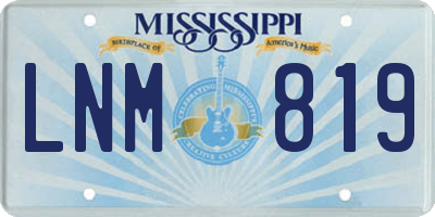 MS license plate LNM819