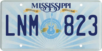 MS license plate LNM823