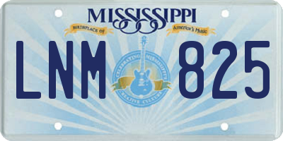 MS license plate LNM825