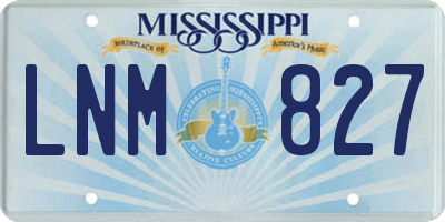 MS license plate LNM827
