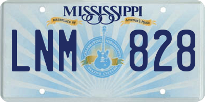 MS license plate LNM828