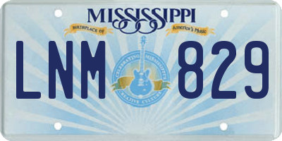 MS license plate LNM829