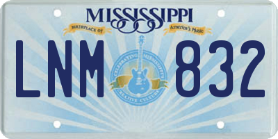 MS license plate LNM832