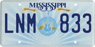 MS license plate LNM833