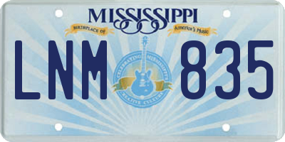 MS license plate LNM835