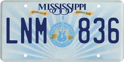 MS license plate LNM836