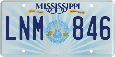 MS license plate LNM846
