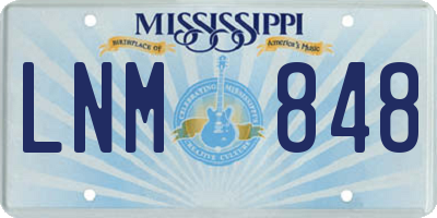 MS license plate LNM848