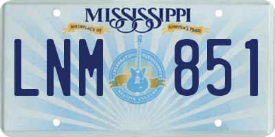 MS license plate LNM851