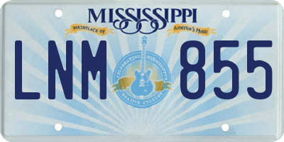 MS license plate LNM855