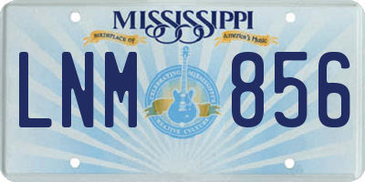 MS license plate LNM856
