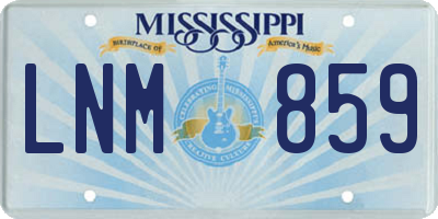 MS license plate LNM859
