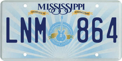 MS license plate LNM864