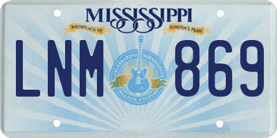 MS license plate LNM869