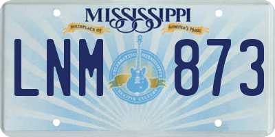 MS license plate LNM873