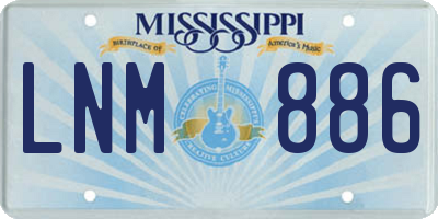 MS license plate LNM886