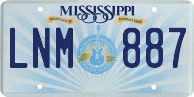 MS license plate LNM887