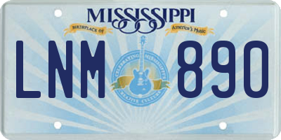 MS license plate LNM890