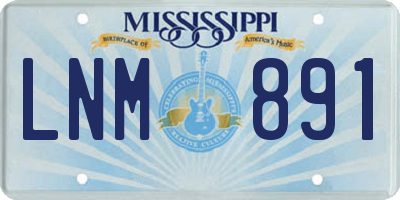 MS license plate LNM891
