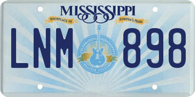 MS license plate LNM898