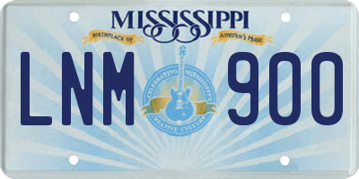 MS license plate LNM900