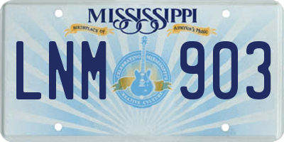 MS license plate LNM903