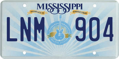 MS license plate LNM904