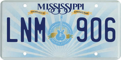 MS license plate LNM906