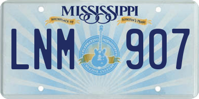 MS license plate LNM907