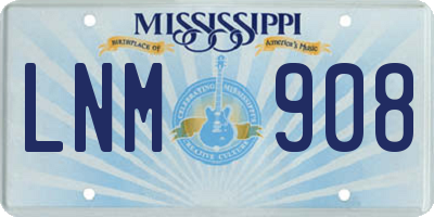 MS license plate LNM908