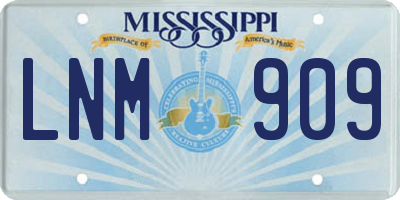 MS license plate LNM909