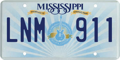 MS license plate LNM911
