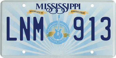 MS license plate LNM913