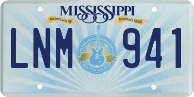 MS license plate LNM941