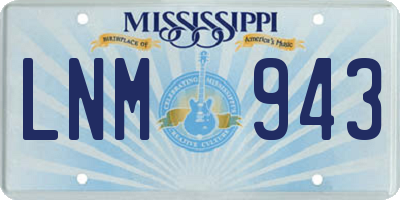 MS license plate LNM943