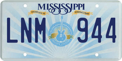 MS license plate LNM944