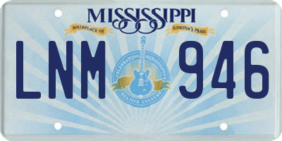 MS license plate LNM946