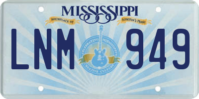 MS license plate LNM949