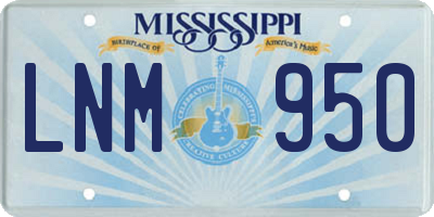 MS license plate LNM950