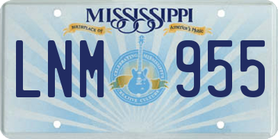 MS license plate LNM955