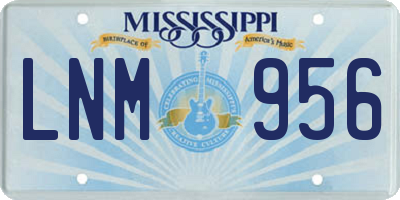 MS license plate LNM956