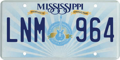 MS license plate LNM964