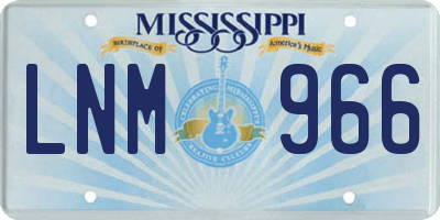MS license plate LNM966