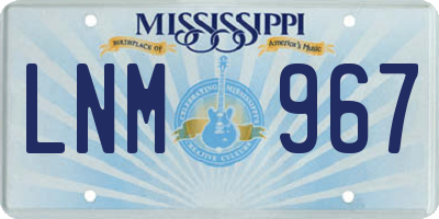 MS license plate LNM967